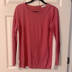 Pink and white loft sweater